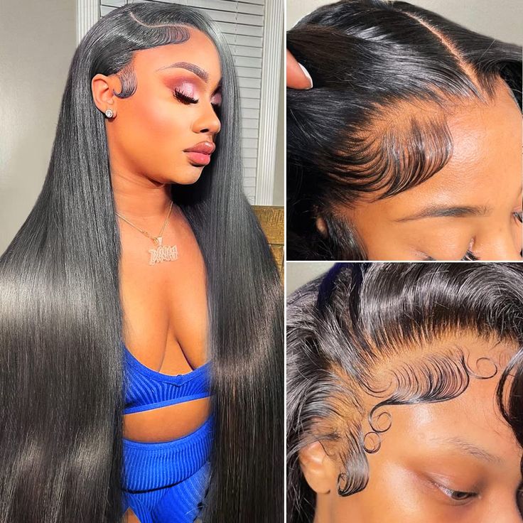 13x4 Lace Frontal wigs Human Hair Straight Natural Color