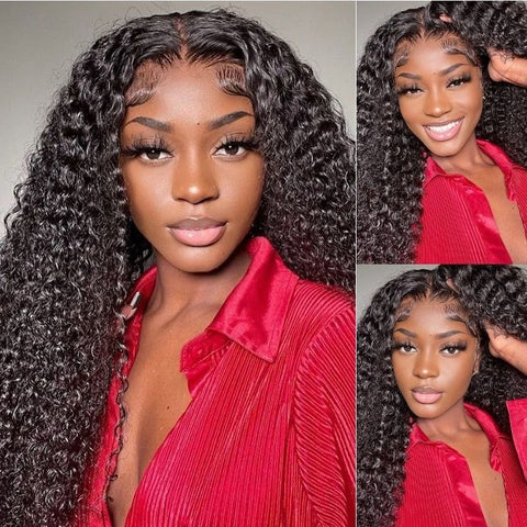 Glueless Wigs Human Hair Adjustable Bend Wear&Go Curly Wig with Natural 5x5 HD Lace Closure