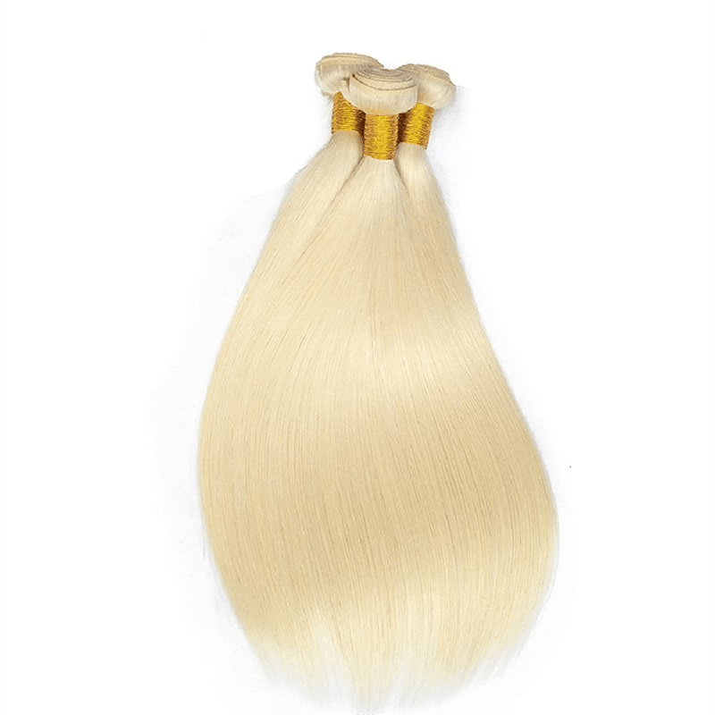 Lemoda 613 Blonde Hair 3 Bundles With 4x4 Lace Closure Straight Human Hair Extensions - Lemoda Hair