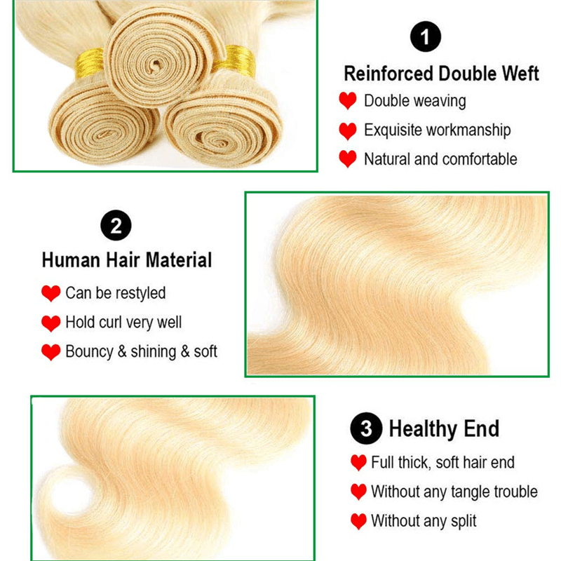 Lemoda 613 Body Wave Virgin Human Hair 3 Bundles With 4x4 Lace Closure - Lemoda Hair