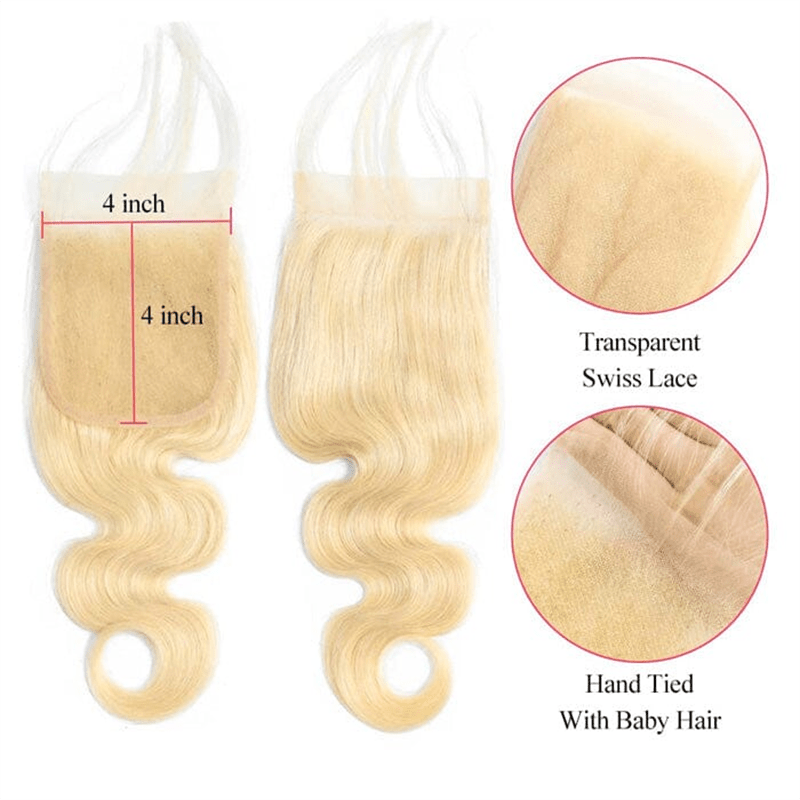 Lemoda 613 Body Wave Virgin Human Hair 3 Bundles With 4x4 Lace Closure - Lemoda Hair
