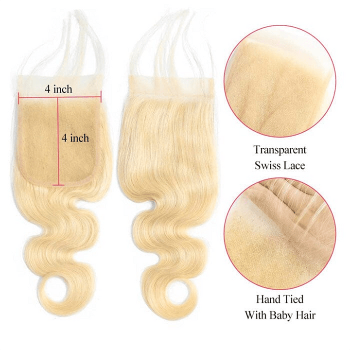 Lemoda 613 Body Wave Virgin Human Hair 3 Bundles With 4x4 Lace Closure - Lemoda Hair