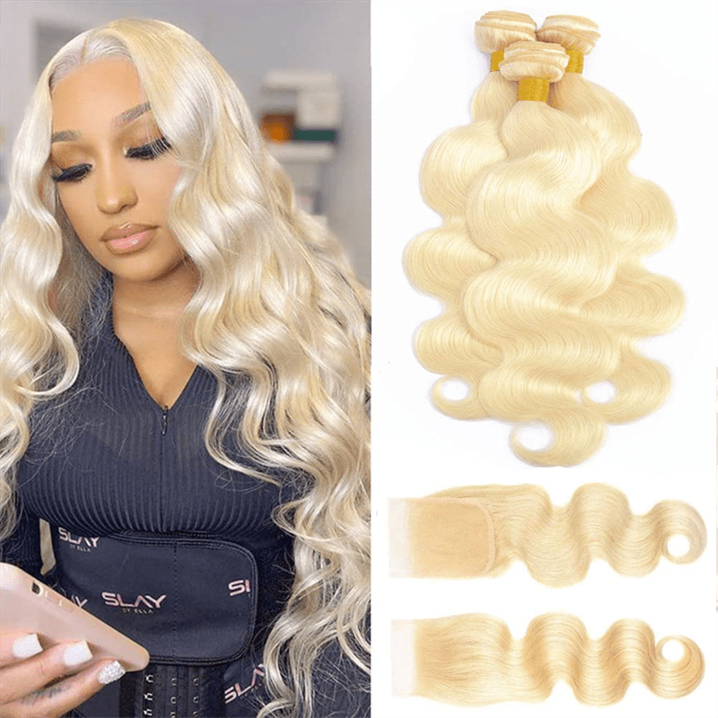 Lemoda 613 Body Wave Virgin Human Hair 3 Bundles With 4x4 Lace Closure - Lemoda Hair