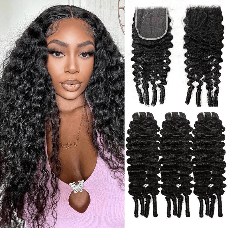Lemoda Burmese Curly Hair 3 Bundles With 5x5 Lace Closure Brazilian Human Hair - Lemoda Hair