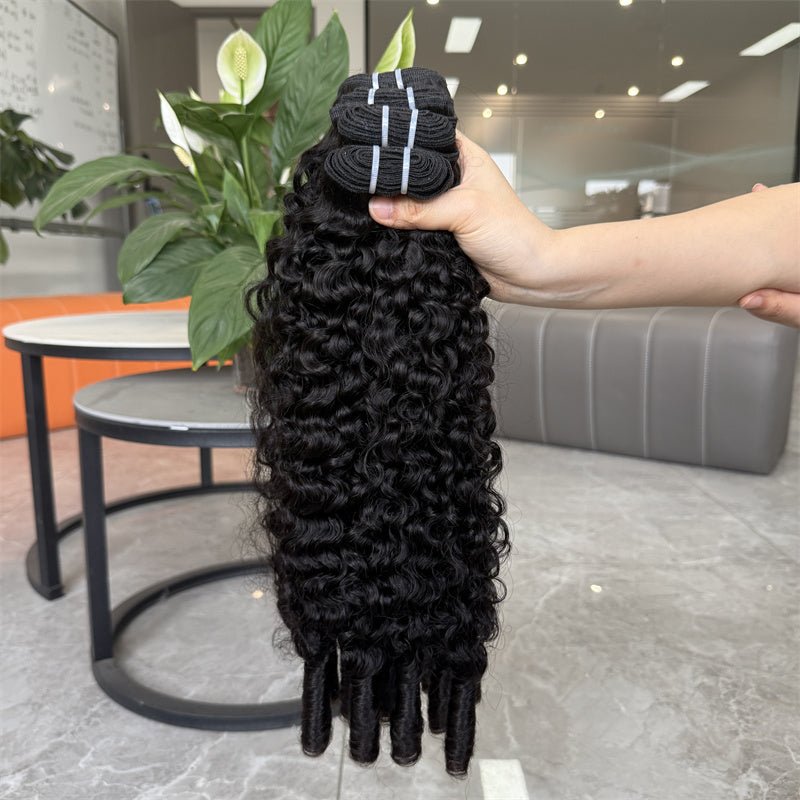 Lemoda Burmese Curly Hair 3 Bundles With 5x5 Lace Closure Brazilian Human Hair - Lemoda Hair