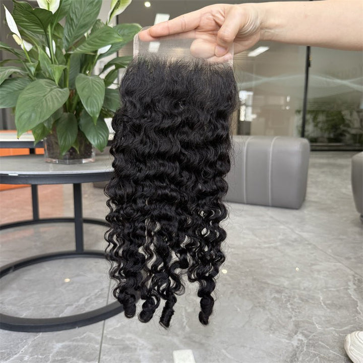 Lemoda Burmese Curly Hair 3 Bundles With 5x5 Lace Closure Brazilian Human Hair - Lemoda Hair