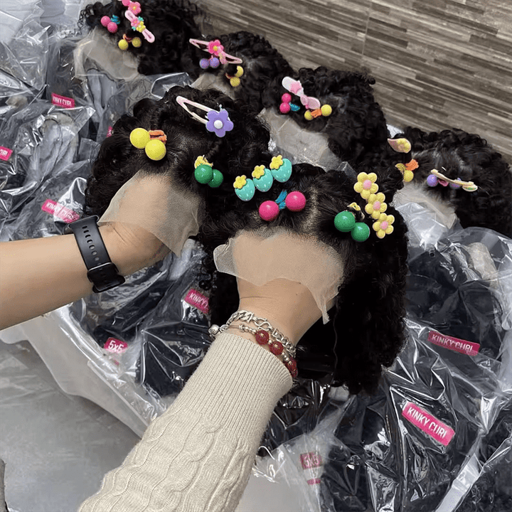 Lemoda Little Girl 4x4 Lace Closure Wigs Pre Plucked Short Curly Wig for Girl Kids - Lemoda Hair