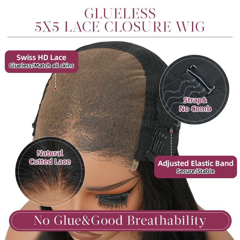 Lemoda Wear Go Glueless Wigs Burmese Curly Human Hair 5x5 Lace Closure Wigs - Lemoda Hair