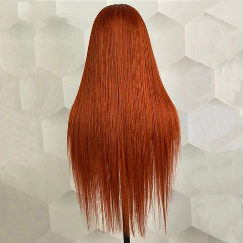 Malaysian Virgin Hair Straight Ginger Orange 13x4 Lace Frontal Wig Human Hair