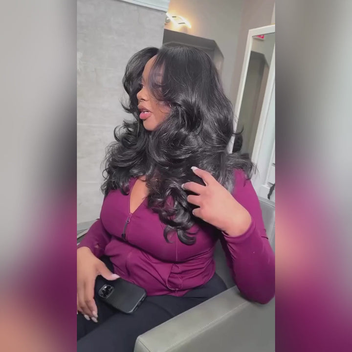 Lemoda Layered Cut HD Lace Front Wig Body Wave 5x5 13x6 Human Hair Glueless Wigs