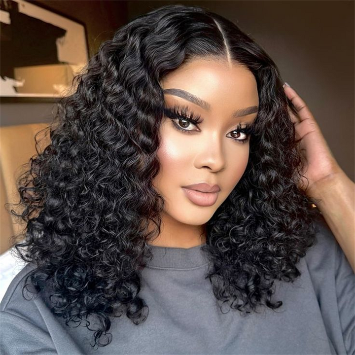 Lemoda Short Bob Wigs Water Wave 13x4 13x6 Lace Front Human Hair Wig