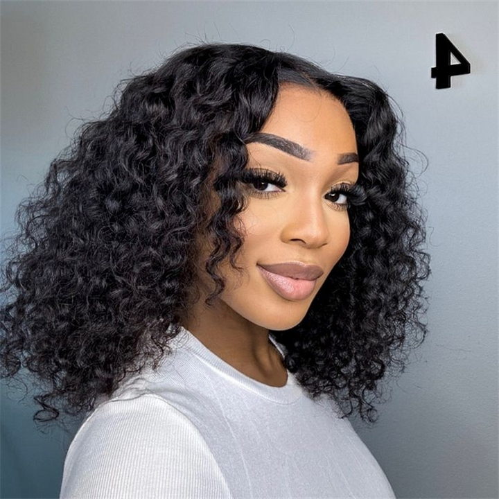 Lemoda Short Bob Wigs Water Wave 13x4 13x6 Lace Front Human Hair Wig