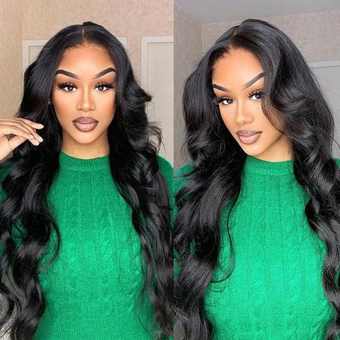 Wear&Go Pre Cut Lace Human Hair 5x5 Pre-bleached Knots Body Wave with Breathable Cap Wig
