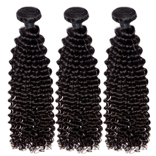 3 Bundles 12A Peruvian Raw Virgin Hair Deep Curly Wave hair bundles