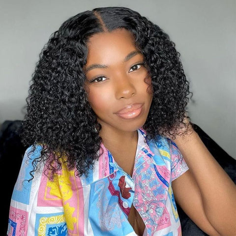 13x4 Lace Front Short Bob Wigs Curly Wave Wig for Black Women