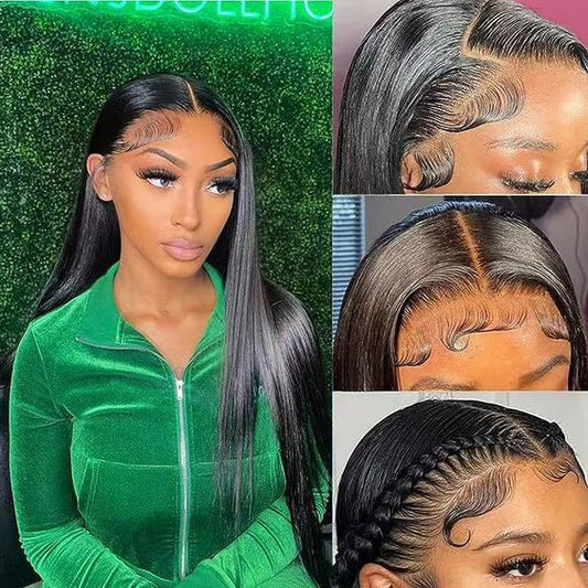 26 inches Straight Wig 13x4 Lace Frontal Wig Human Hair for Black Women