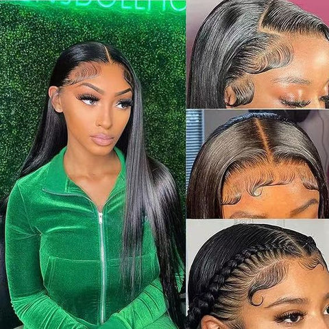 26 inches Straight Wig 13x4 Lace Frontal Wig Human Hair for Black Women