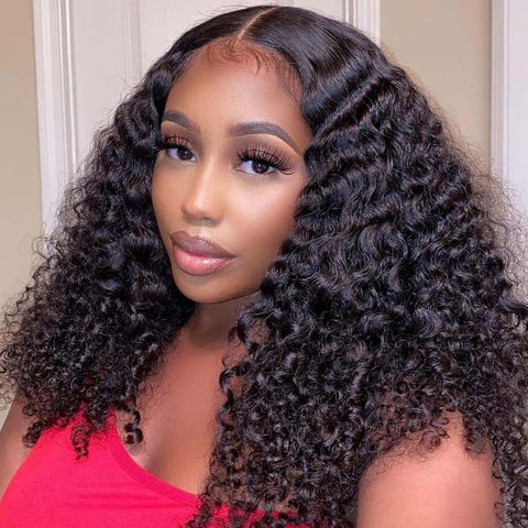 Peruvian Virgin Hair Curly Wave 4 Bundles With 4x4 Lace Closure