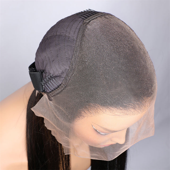 Chocolate Brown Straight Human Hair Wigs 13x6 Lace Front Wigs Burmese Curly Body Wave Human Hair