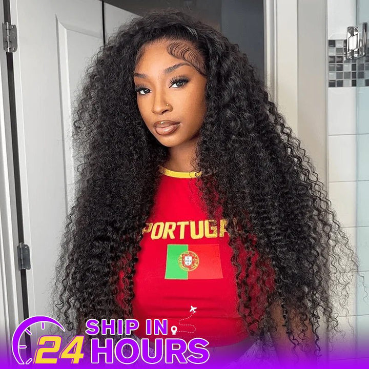 13x4 Kinky Curly Lace Front Wigs 180% Transparent Lace Human Hair Wigs - Lemoda Hair