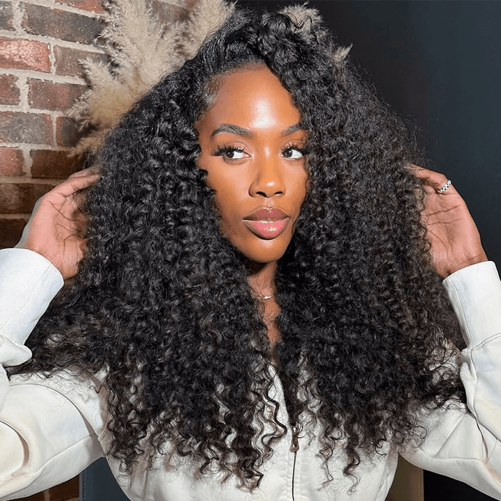 13x4 Kinky Curly Lace Front Wigs 180% Transparent Lace Human Hair Wigs - Lemoda Hair