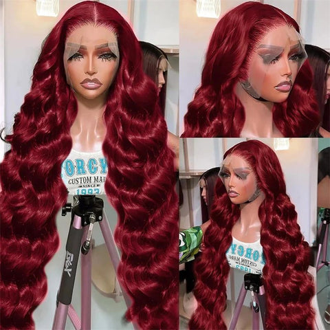 13x4 Lace Frontal wig Body Wave 99J Lace Wig Brazilian Human Virgin Hair - Lemoda Hair