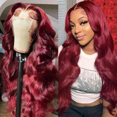 13x4 Lace Frontal wig Body Wave 99J Lace Wig Brazilian Human Virgin Hair - Lemoda Hair