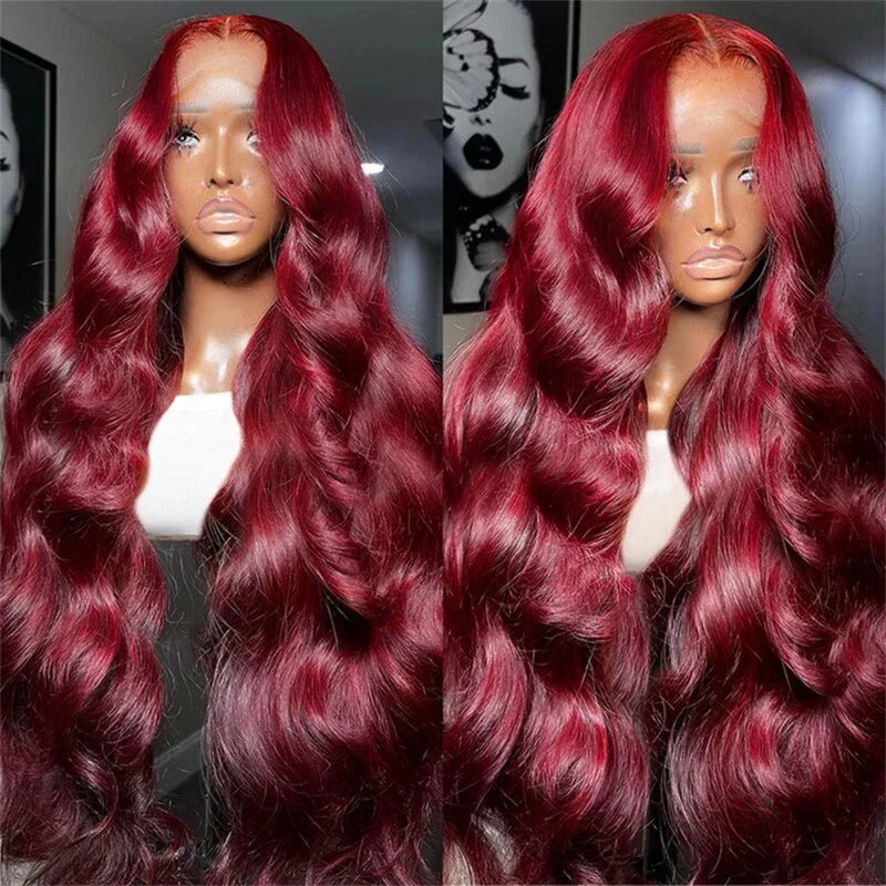 13x4 Lace Frontal wig Body Wave 99J Lace Wig Brazilian Human Virgin Hair - Lemoda Hair
