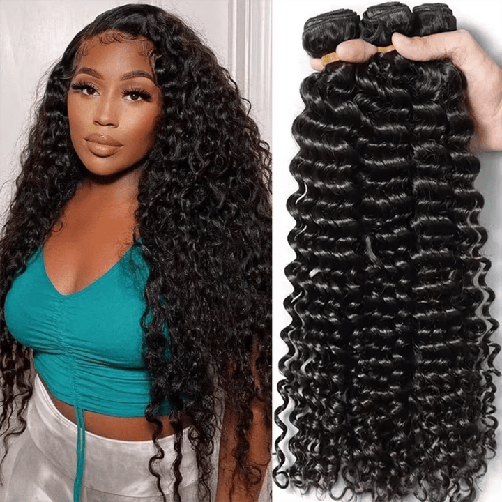 16A Curly Wave Human Hair Bundles Unprocessed Virgin Hair Extensions For Women - Lemoda Hair