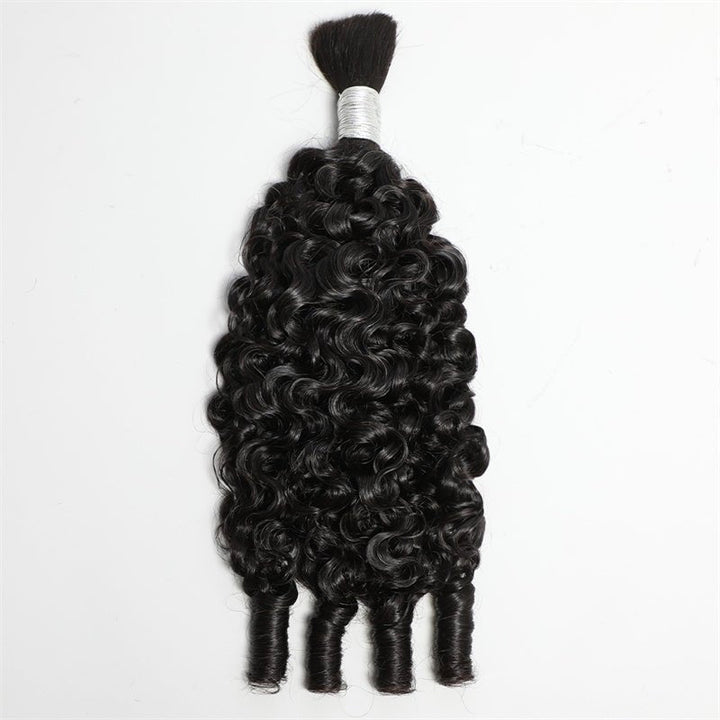 16A Human Braiding Hair Burmese Curly Bulk Hair for Boho Braids - Lemoda Hair