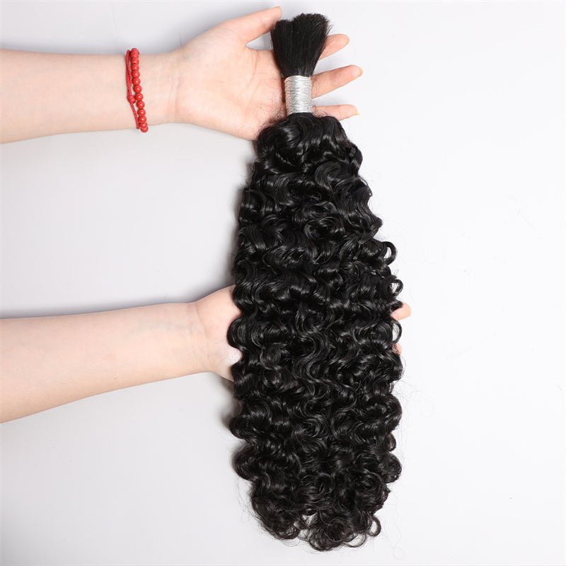 16A Human Braiding Hair Burmese Curly Bulk Hair for Boho Braids - Lemoda Hair