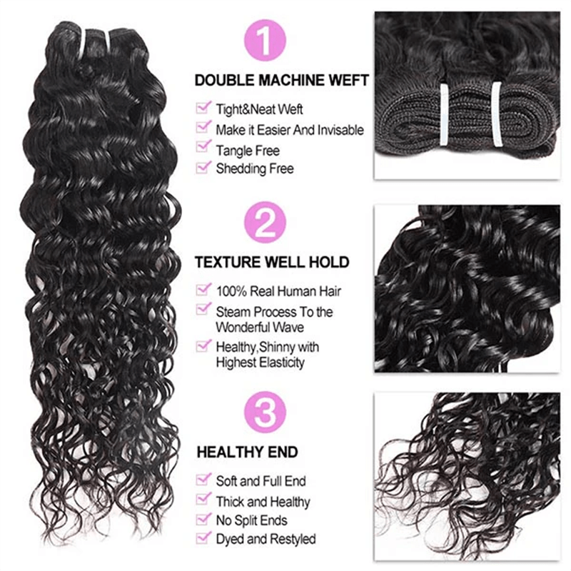 16A Water Wave Human Hair Bundles Unprocessed Virgin Hair Extensions For Women - Lemoda Hair