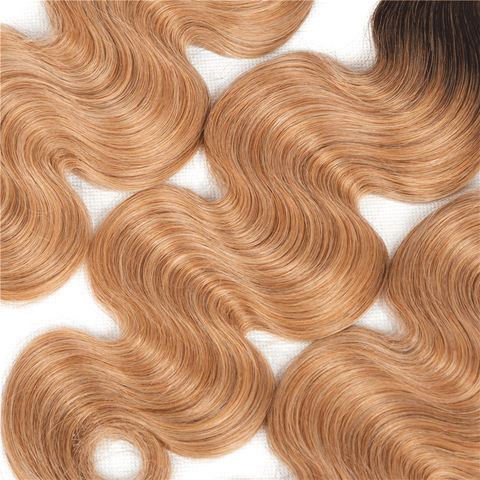 1B/27 Ombre Body Wave 4 Bundles With 4x4 Lace Closure 100% Virgin Human hair - Lemoda Hair