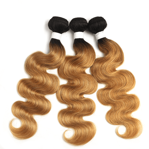 1B/27 Ombre Body Wave 4 Bundles With 4x4 Lace Closure 100% Virgin Human hair - Lemoda Hair
