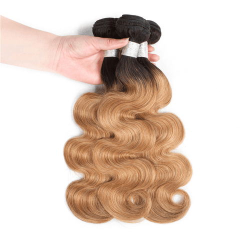 1B/27 Ombre Body Wave 4 Bundles With 4x4 Lace Closure 100% Virgin Human hair - Lemoda Hair