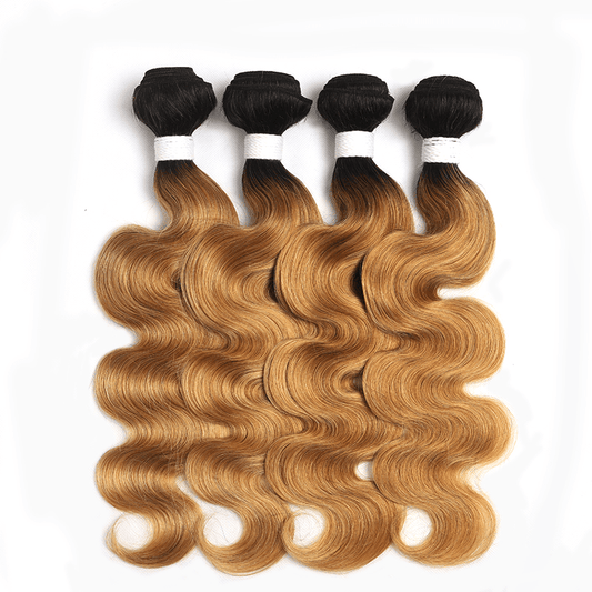 1B/27 Ombre Body Wave 4 Bundles With 4x4 Lace Closure 100% Virgin Human hair - Lemoda Hair