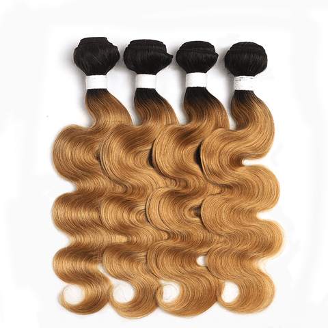 1B/27 Ombre Body Wave 4 Bundles With 4x4 Lace Closure 100% Virgin Human hair - Lemoda Hair
