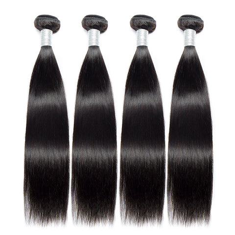 Peruvian Straight 4 Hair bundles 100% Virgin Human Hair