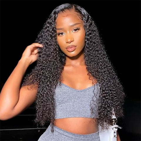 Curly Wave 13x6 Lace Frontal Wig Human Hair Thick Density Invisible HD Lace Wig