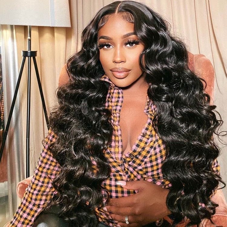 3 Bundles Indian Virgin Hair Loose Wave Bundles With 13*4 Lace Frontal - Lemoda Hair