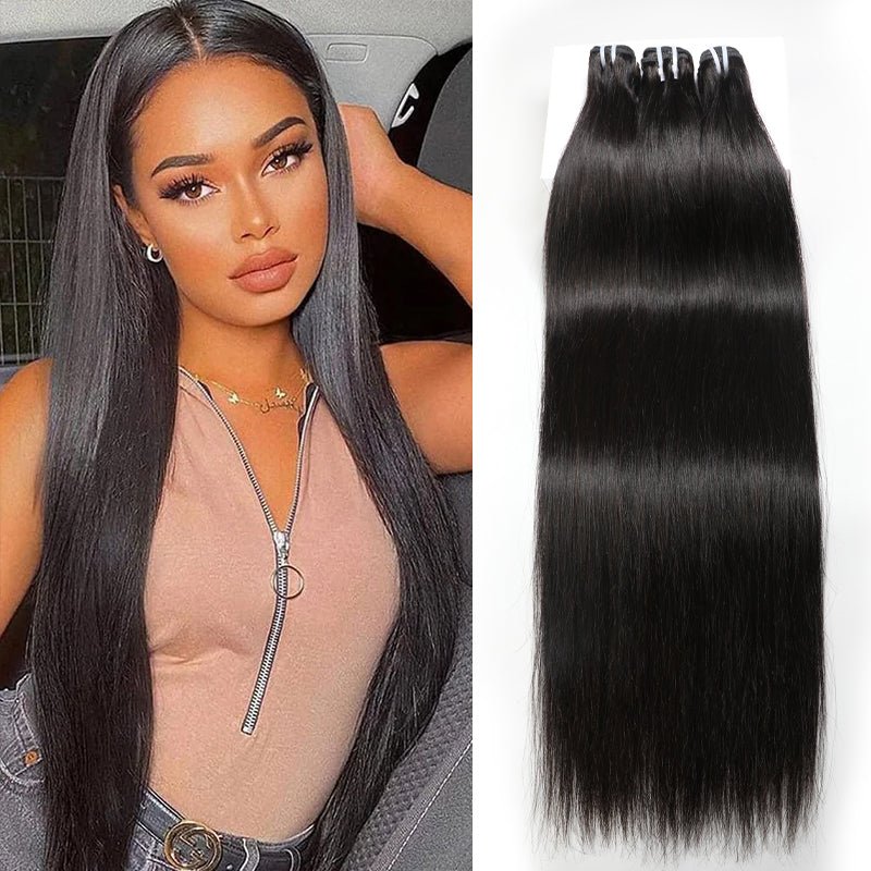 3 Bundles Precious Peruvian 100% Human Hair Natural Black Straight Hair Bundles - Lemoda Hair