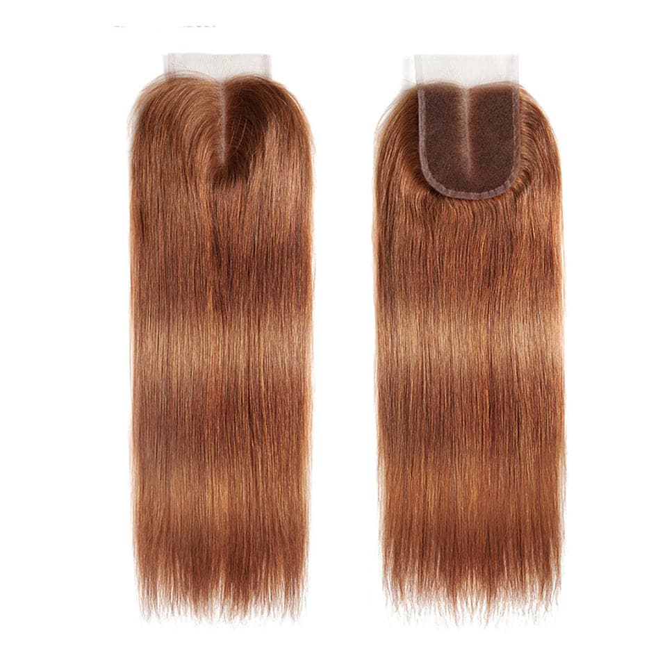 #30 Medium Auburn Straight 3 Bundles With 13x4 Lace Frontal 100% Human Hair - Lemoda Hair