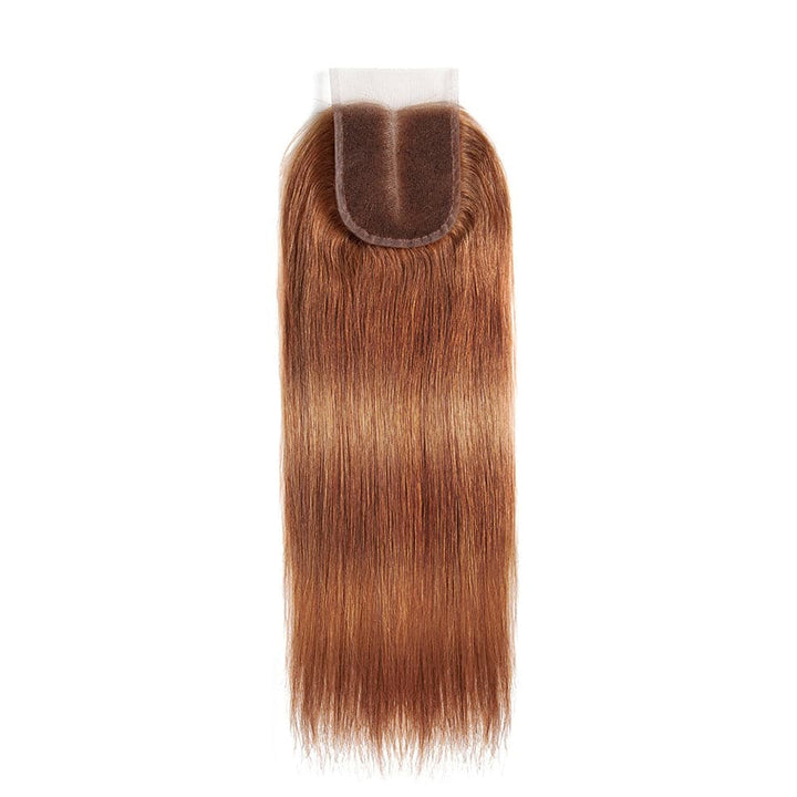 #30 Medium Auburn Straight 3 Bundles With 13x4 Lace Frontal 100% Human Hair - Lemoda Hair