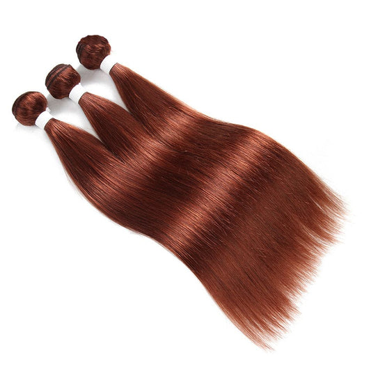 #33 Dark Auburn 3 Bundles With Closure 4x4 pre - Colored 100% virgin human hair - Lemoda Hair