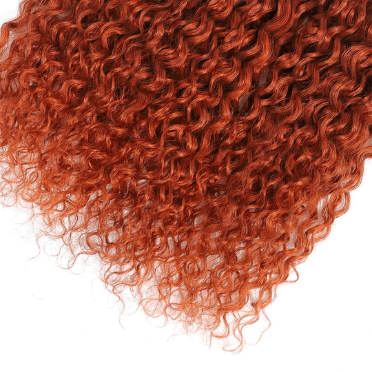 #350 Copper Red Water Wave 4 Bundles With 4X4 Lace Closure 100% Human Hair - Lemoda Hair