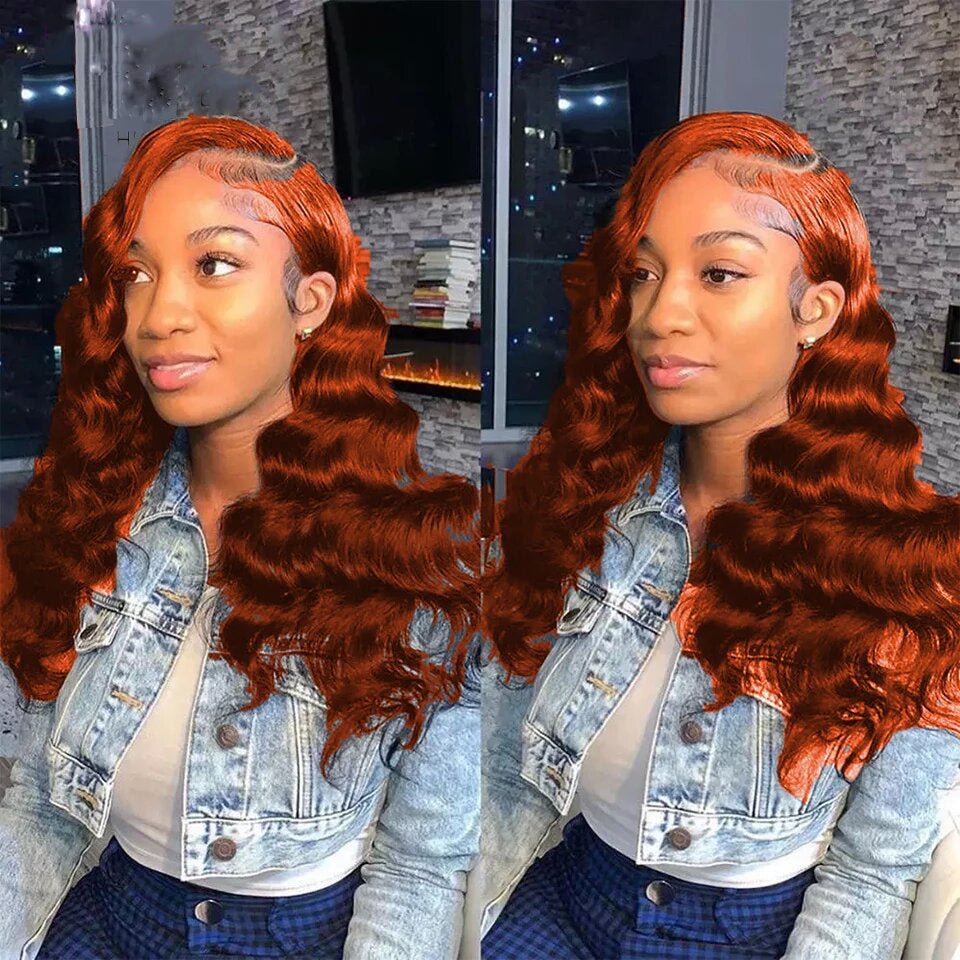 #350 Ginger Orange Loose Wave 4 Bundles With 4X4 Lace Closure 100% Remy Human Hair - Lemoda Hair
