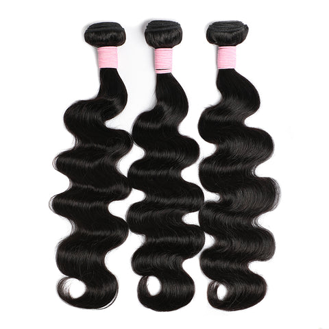 Peruvian Virgin Hair Body Wave 13x4 Lace Frontal With 3 Bundles