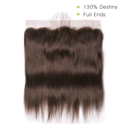 #4 Dark Chocolate Brown Straight 3 Bundles With 13x4 Lace Frontal 100% Real Human Hair - Lemoda Hair