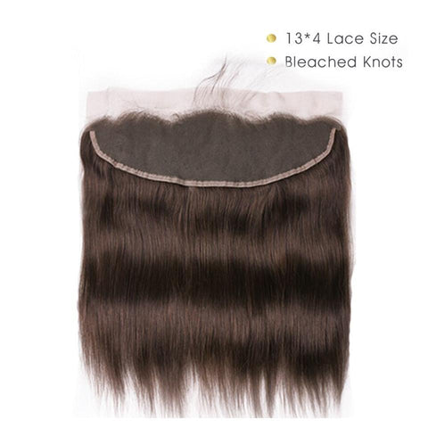 #4 Dark Chocolate Brown Straight 3 Bundles With 13x4 Lace Frontal 100% Real Human Hair - Lemoda Hair
