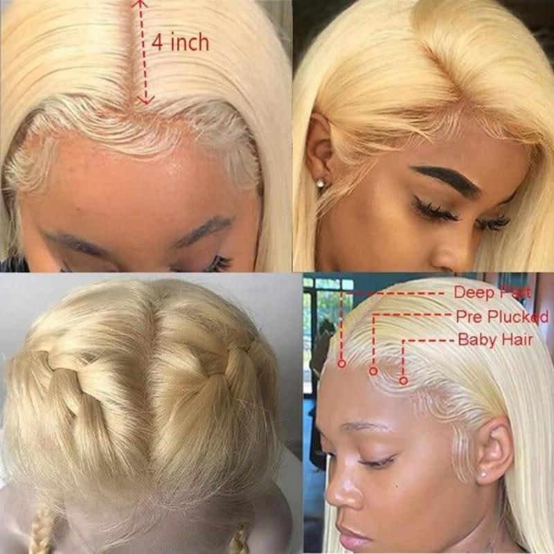 Lemoda 613 Blonde 13x4 Full Lace Front Wig HD Transparent Body Wave Human Hair Wigs 210% Pre-Plucked Natural Hairline